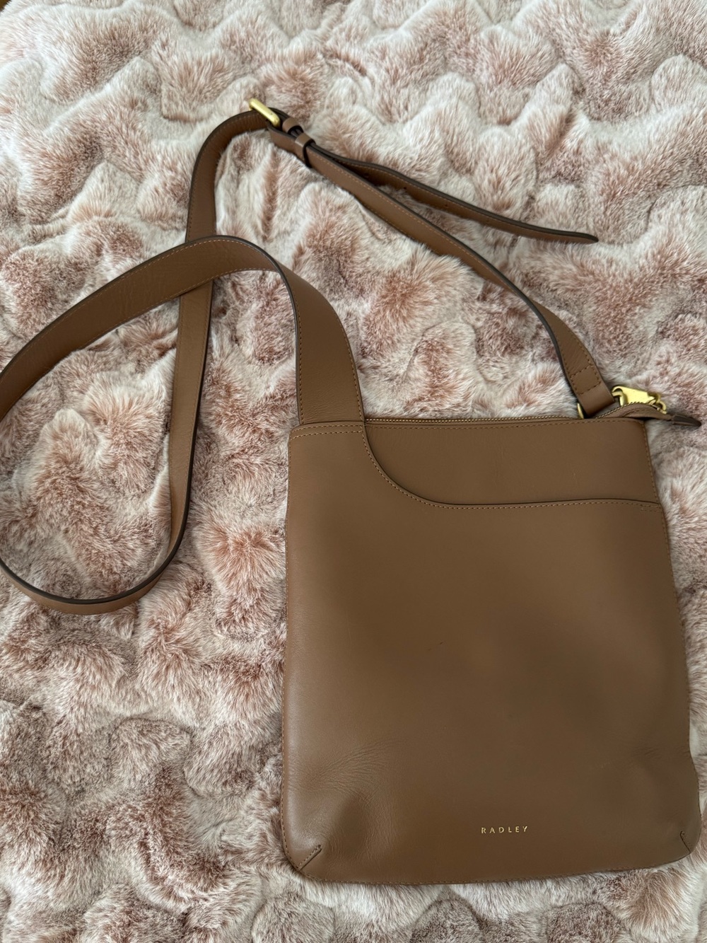 RADLEY LONDON Pockets Icon Zip Leather Crossbody Bag with Gold Hardware